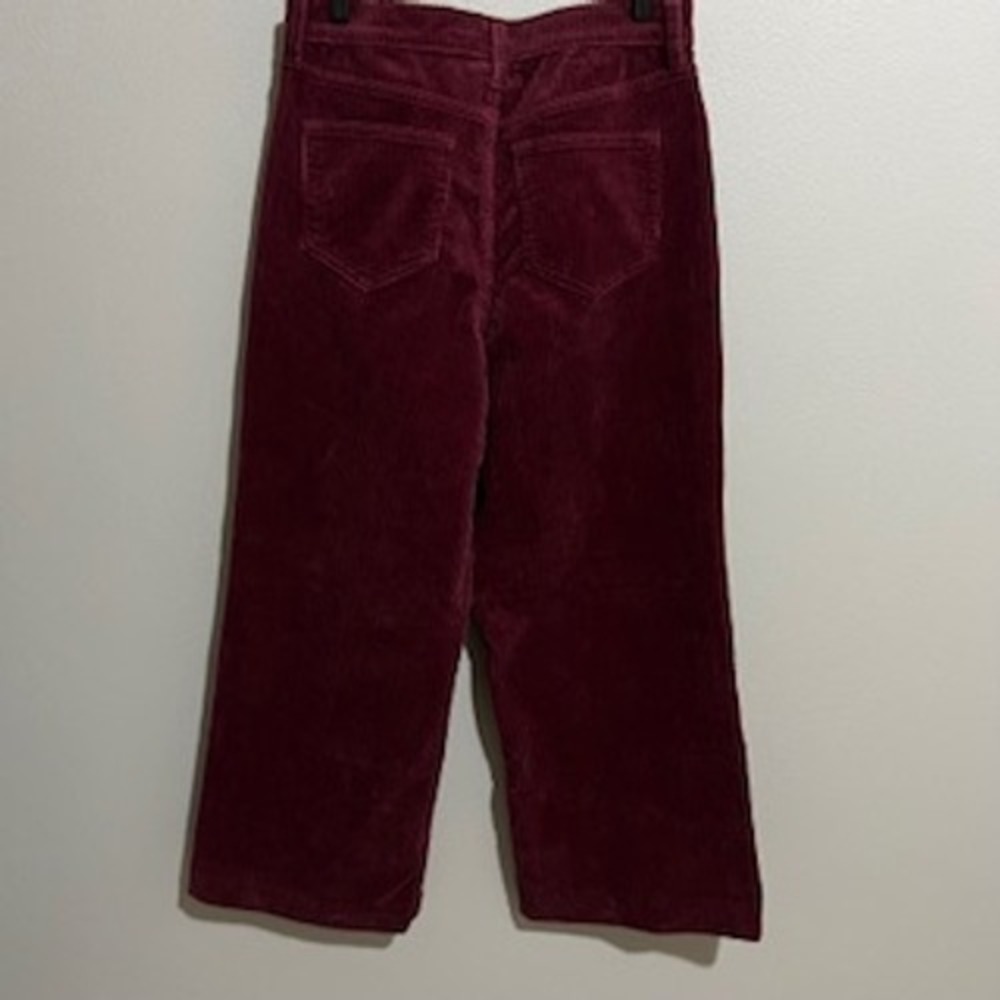 Lands End Burgundy Corduroy Wide Leg High Rise Pants Womens Size 8 Wine Red - Picture 3 of 16